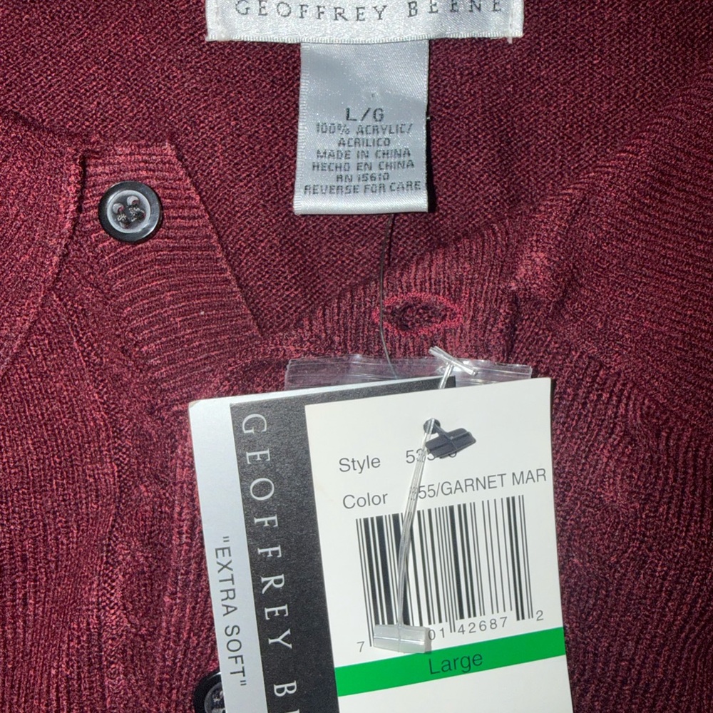 NWT Geoffrey Beene Sweater size‎ L - Picture 3 of 5